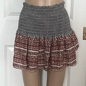 Veronica Beard Black and Brown Mini Skirt
